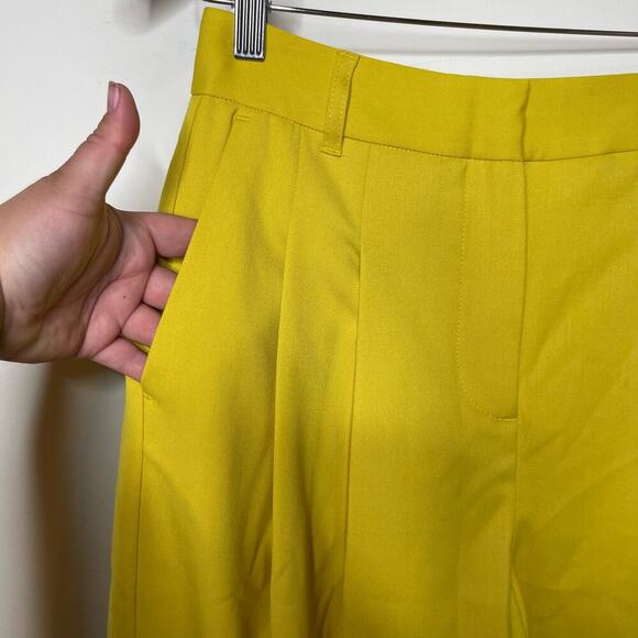 Samsoe Samsoe High Rise Straight Cut Pleated Luzy Trousers Celery Womens S NWT - Picture 5 of 10
